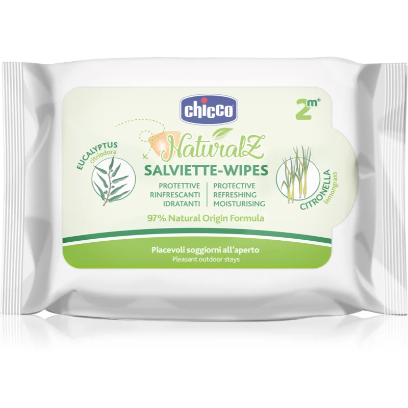 Chicco NaturalZ Protective & Refreshing Wipes ubrousky proti komárům 2 m+ 20 ks - parfo.cz