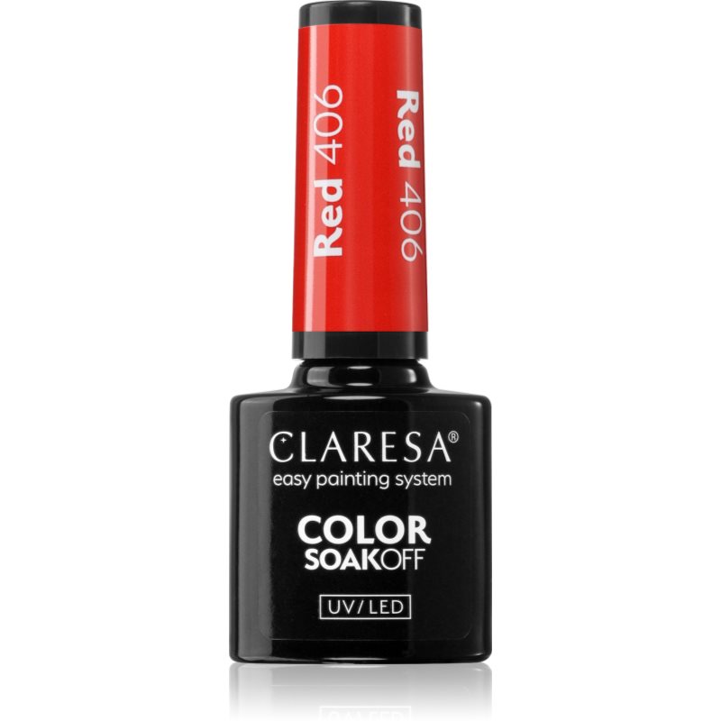 Claresa SoakOff UV/LED Color Rainbow Explosion gelový lak na nehty odstín RED 406 5 g - parfo.cz