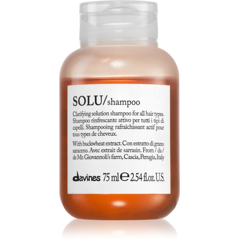 Davines Essential Haircare SOLU Shampoo hloubkově čisticí šampon s osvěžujícím účinkem 75 ml - parfo.cz