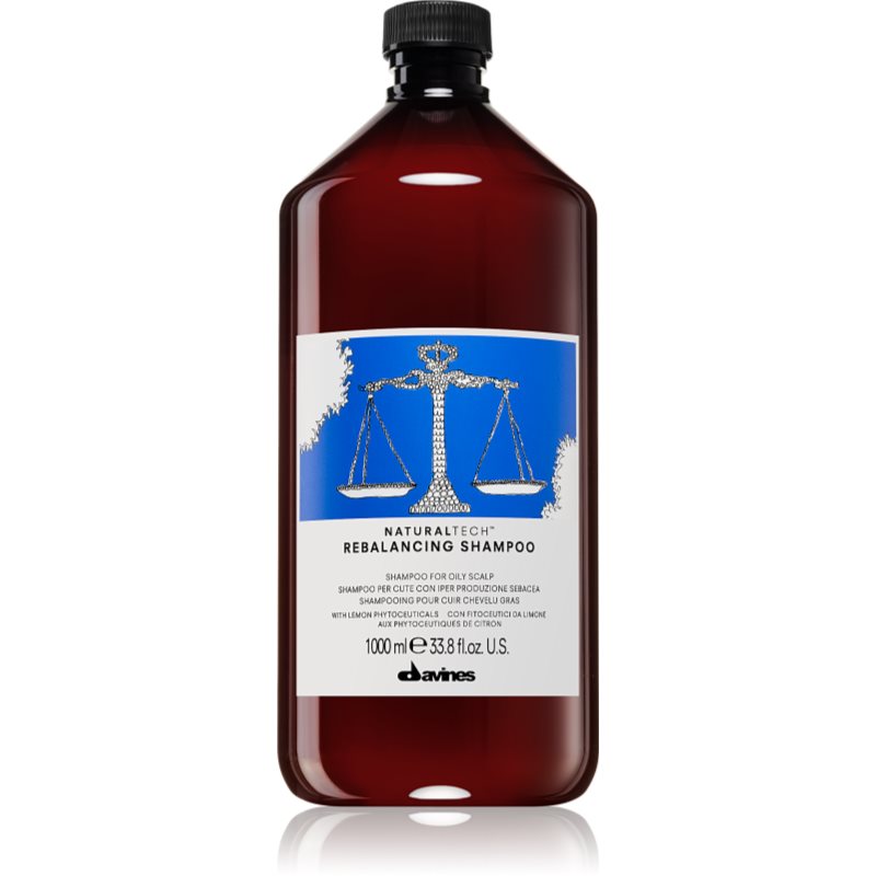 Davines Naturaltech Rebalancing Shampoo hloubkově čisticí šampon pro mastnou pokožku hlavy 1000 ml - parfo.cz