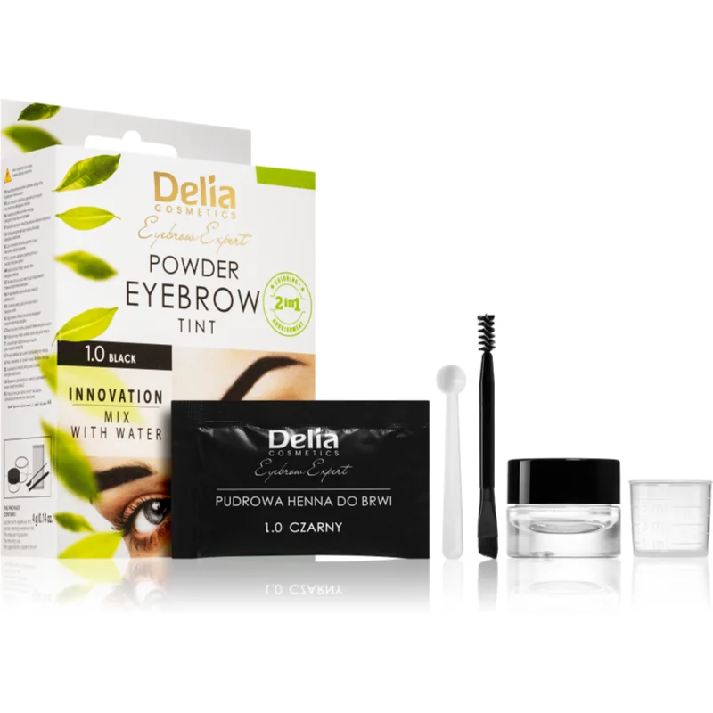 Delia Cosmetics Eyebrow Expert tónovací barva na obočí odstín 1.0 Black 4 g - parfo.cz
