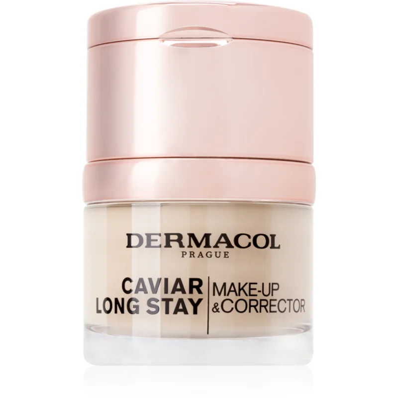 Dermacol Caviar Long Stay dlouhotrvající make-up s výtažky z kaviáru a zdokonalující korektor odstín 1 Pale 30 ml - parfo.cz