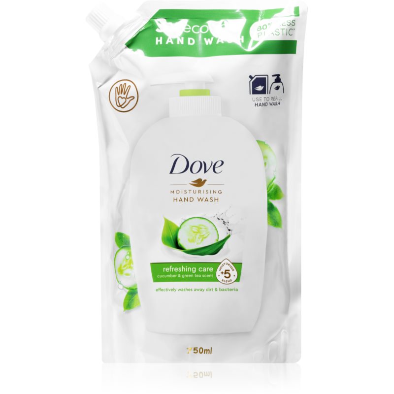 Dove Refreshing Care tekuté mýdlo na ruce náhradní náplň Cucumber & Green Tea 750 ml - parfo.cz