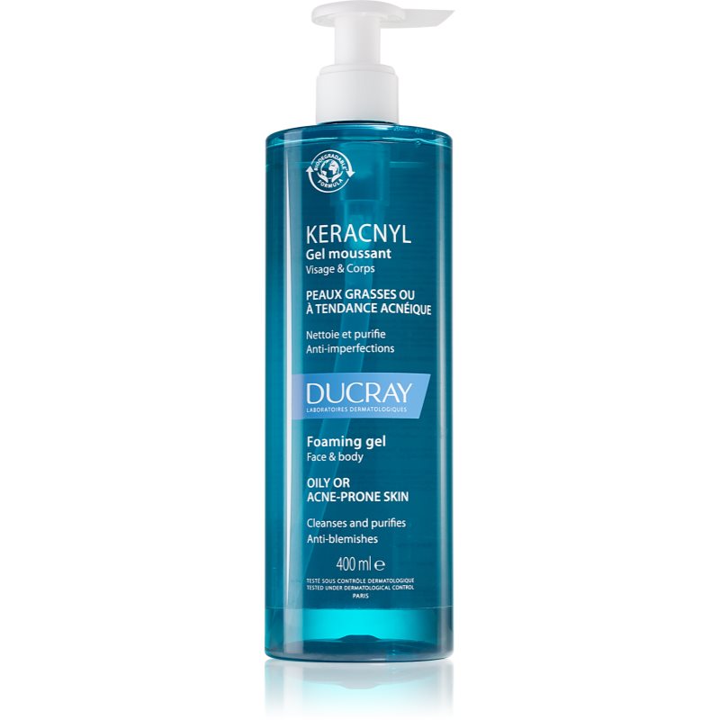 Ducray Keracnyl Foaming gel čisticí pěnivý gel pro mastnou pleť se sklonem k akné 400 ml - parfo.cz
