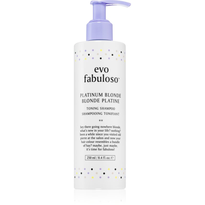 EVO Fabuloso Toning Shampoo fialový tónovací šampon neutralizující žluté tóny 250 ml - parfo.cz
