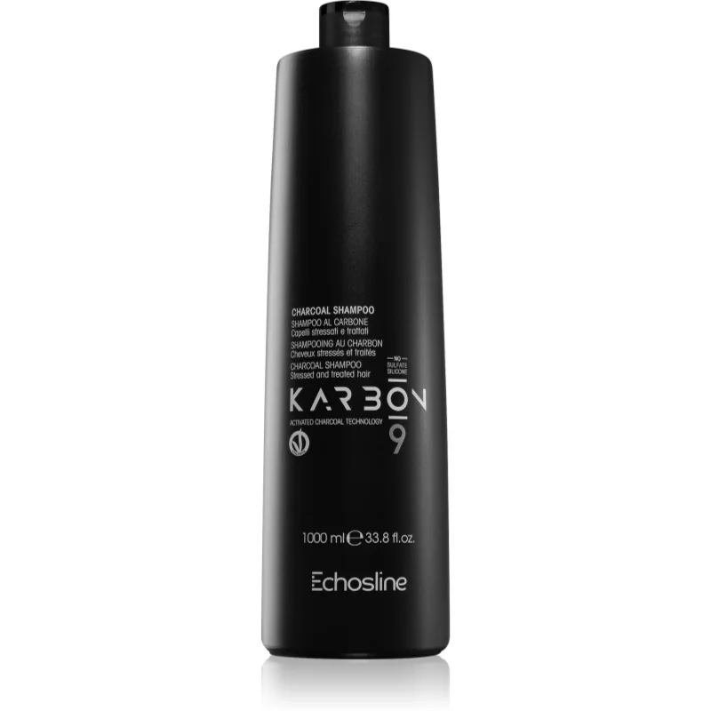 Echosline CHARCOAL Karbon 9 šampon s aktivními složkami uhlí pro poškozené