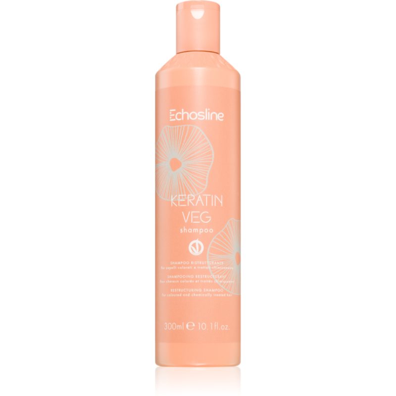 Echosline Keratin veg Shampoo vyživující šampon pro obnovu a posílení vlasů s aminokyselinami 300 ml - parfo.cz