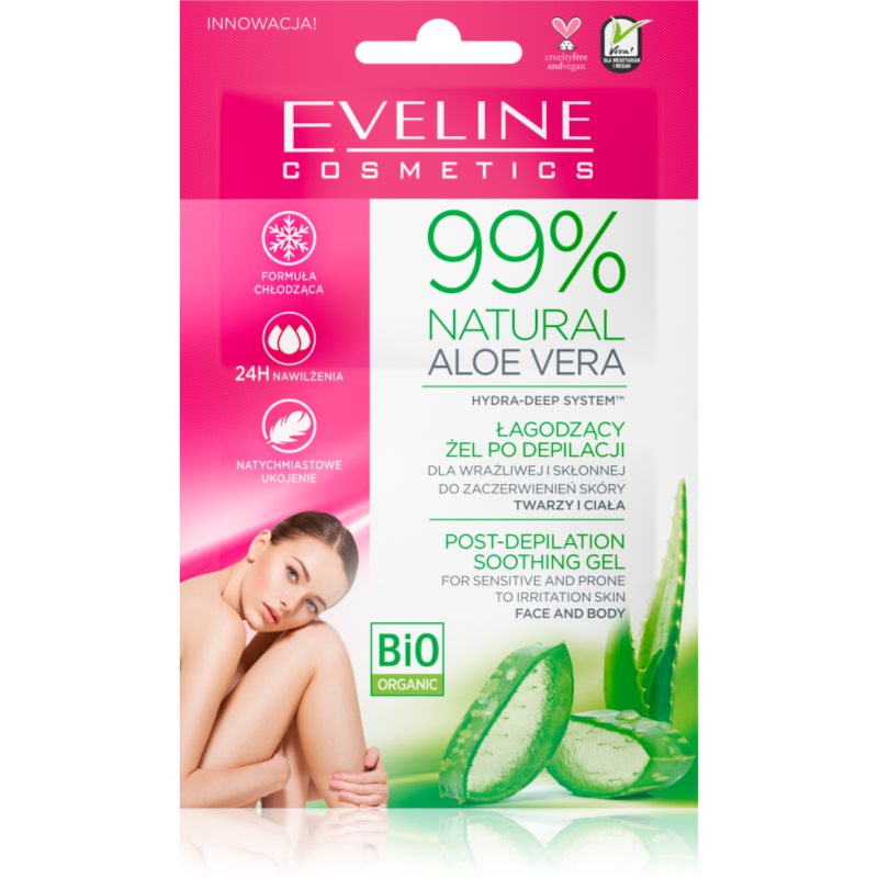 Eveline Cosmetics 99% Natural Aloe Vera zklidňující gel po depilaci 2x5 ml - parfo.cz