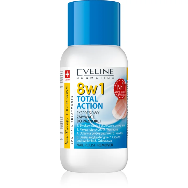 Eveline Cosmetics Nail Therapy Professional odlakovač na nehty bez acetonu 8 v 1 150 ml - parfo.cz