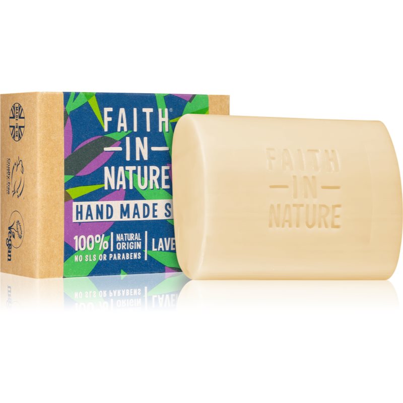 Faith In Nature Hand Made Soap Lavender přírodní tuhé mýdlo s vůní levandule 100 g - parfo.cz