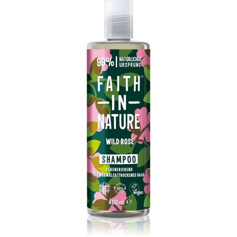 Faith In Nature Wild Rose regenerační šampon pro normální až suché vlasy 400 ml - parfo.cz
