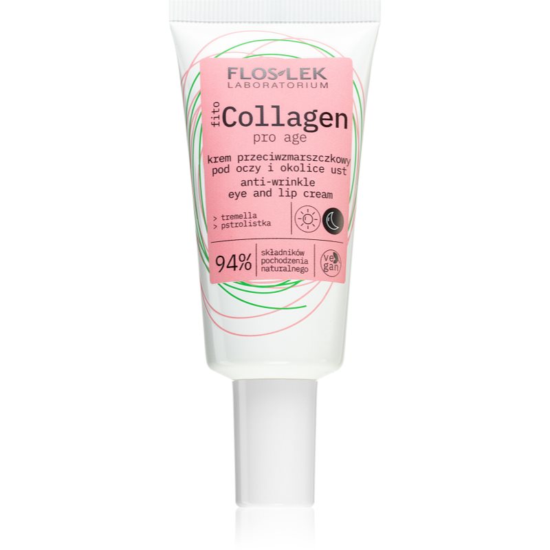 FlosLek Laboratorium Fito Collagen denní a noční krém proti vráskám na kontury očí a rtů 30 ml - parfo.cz
