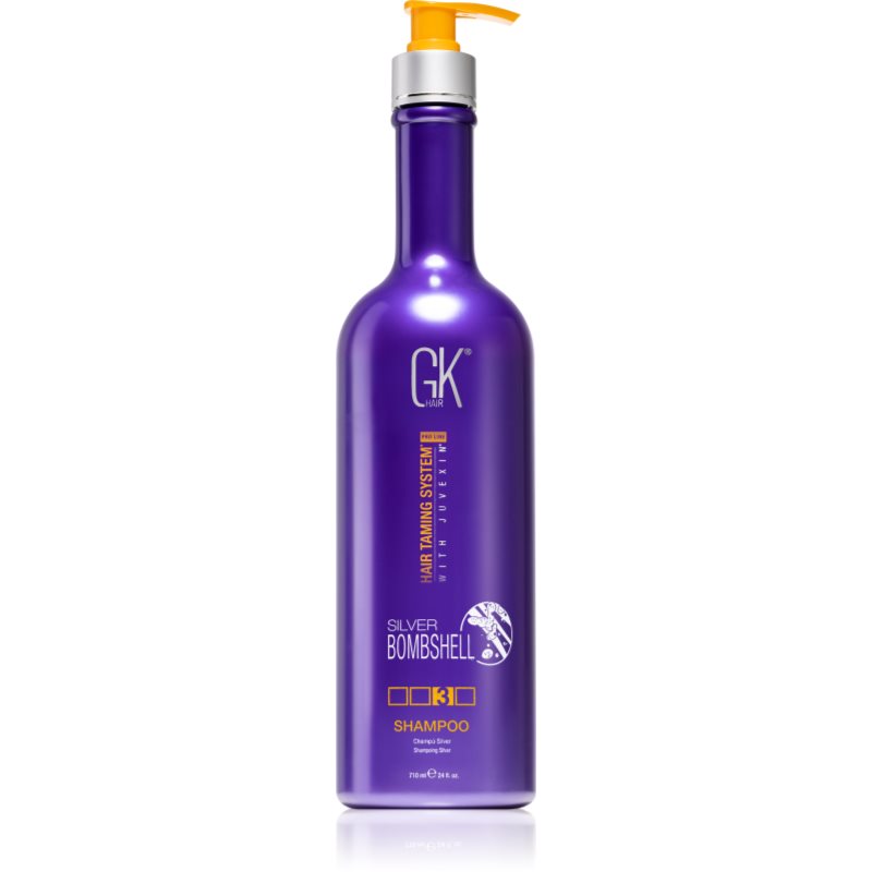 GK Hair Silver Bombshell šampon pro blond vlasy neutralizující mosazné podtóny 710 ml - parfo.cz