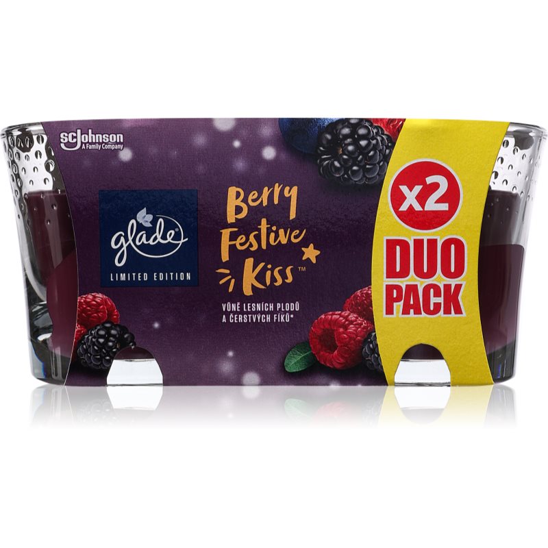 GLADE Berry Festive Kiss DUO vonná svíčka 2x112 g - parfo.cz