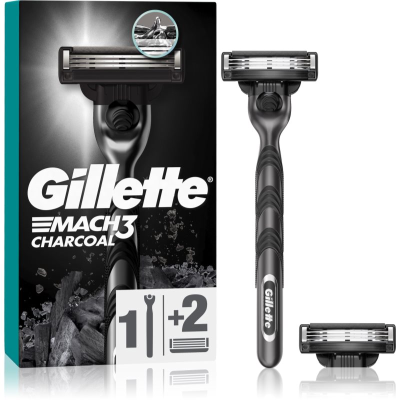 Gillette Mach3 Charcoal holicí strojek + náhradní břity 2 ks - parfo.cz