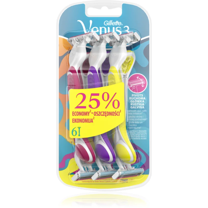 Gillette Venus 3 Plus jednorázová holítka 6 ks - parfo.cz