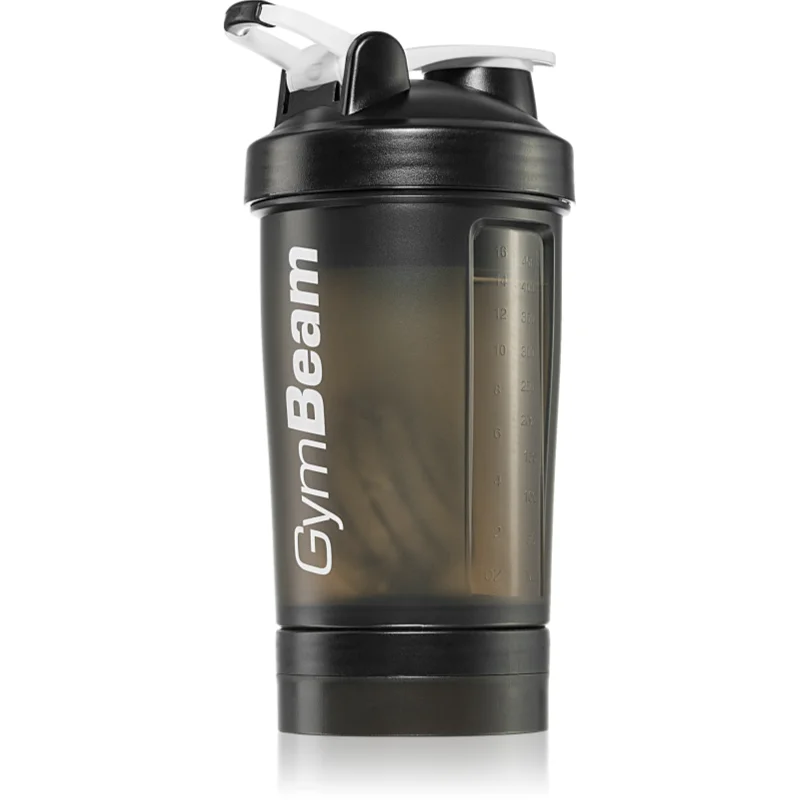 GymBeam Blend Bottle sportovní šejkr + zásobník barva Black White 450 ml - parfo.cz