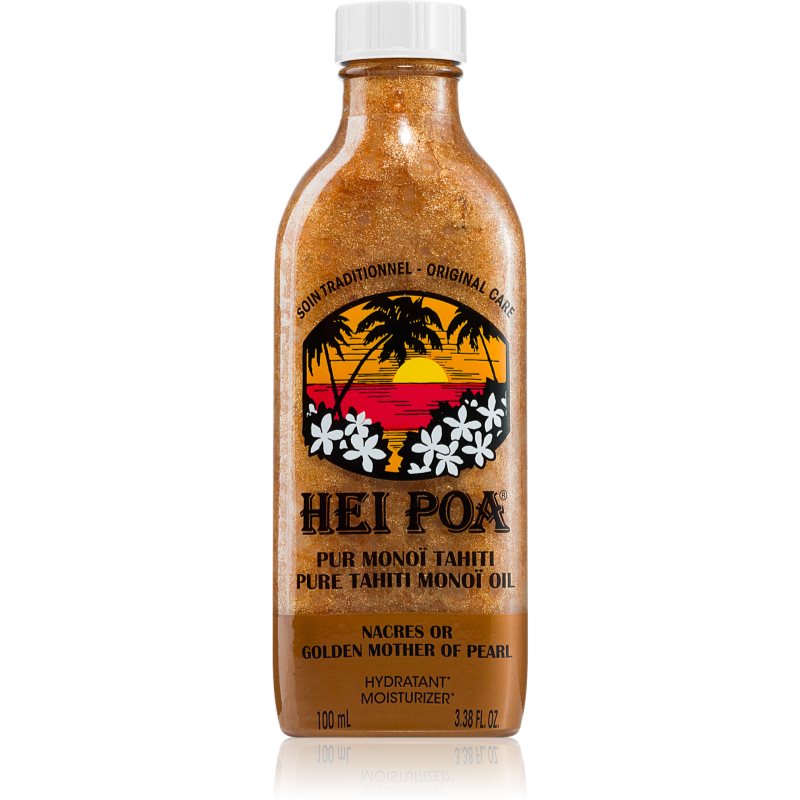 Hei Poa Pure Tahiti Monoï Oil Golden Mother of Pearl multifunkční olej se třpytkami 100 ml - parfo.cz