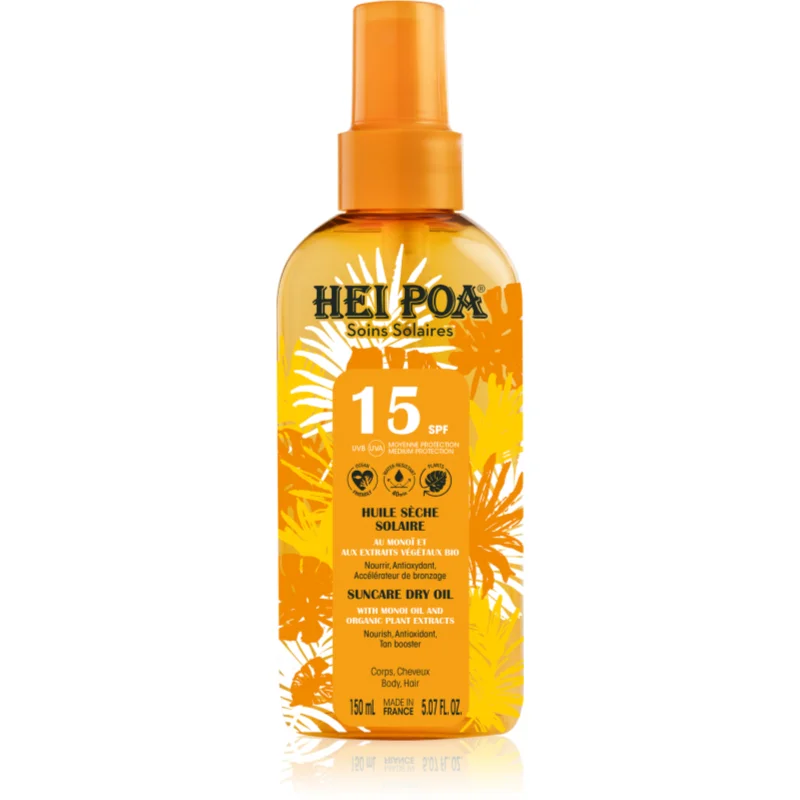 Hei Poa Tahiti Monoi Oil suchý olej na opalování SPF 15 150 ml - parfo.cz