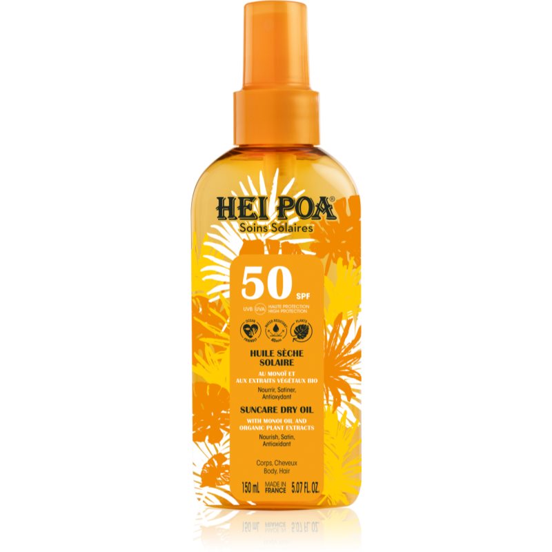 Hei Poa Tahiti Monoi Oil suchý olej na opalování SPF 50 150 ml - parfo.cz
