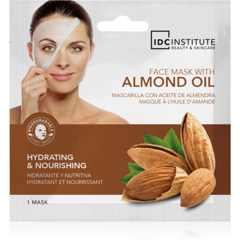IDC Institute Almond Oil jednorázová platýnková maska na obličej 1 ks - parfo.cz