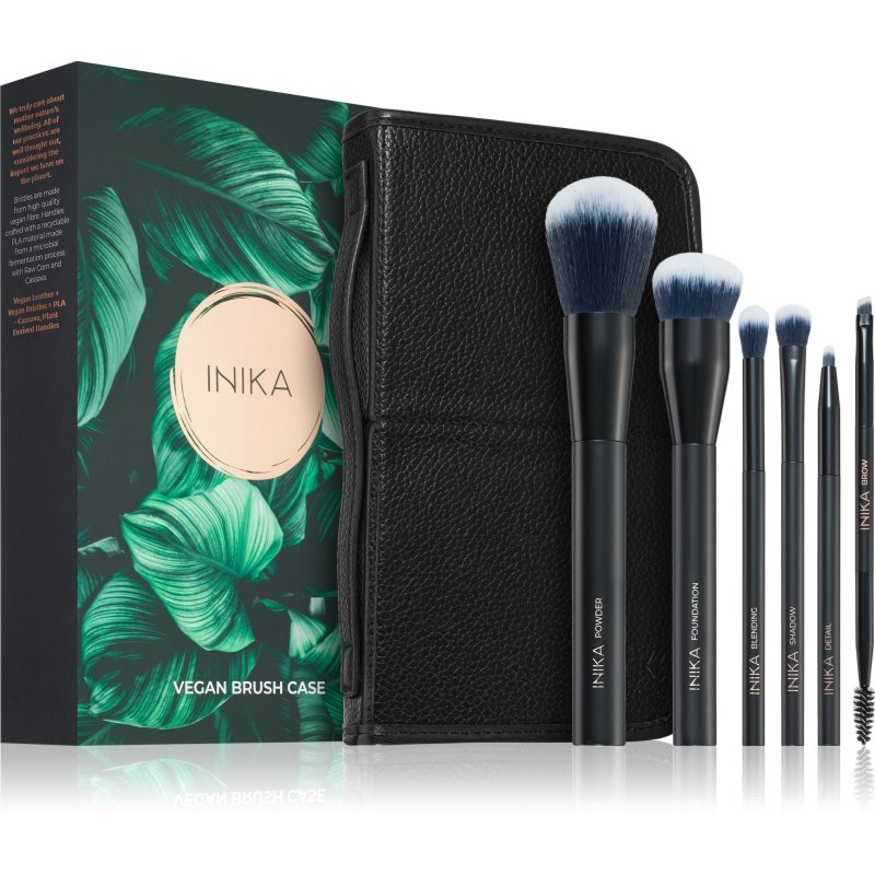 INIKA Organic Brush Case With Brushes sada štětců s pouzdrem 1 ks - parfo.cz