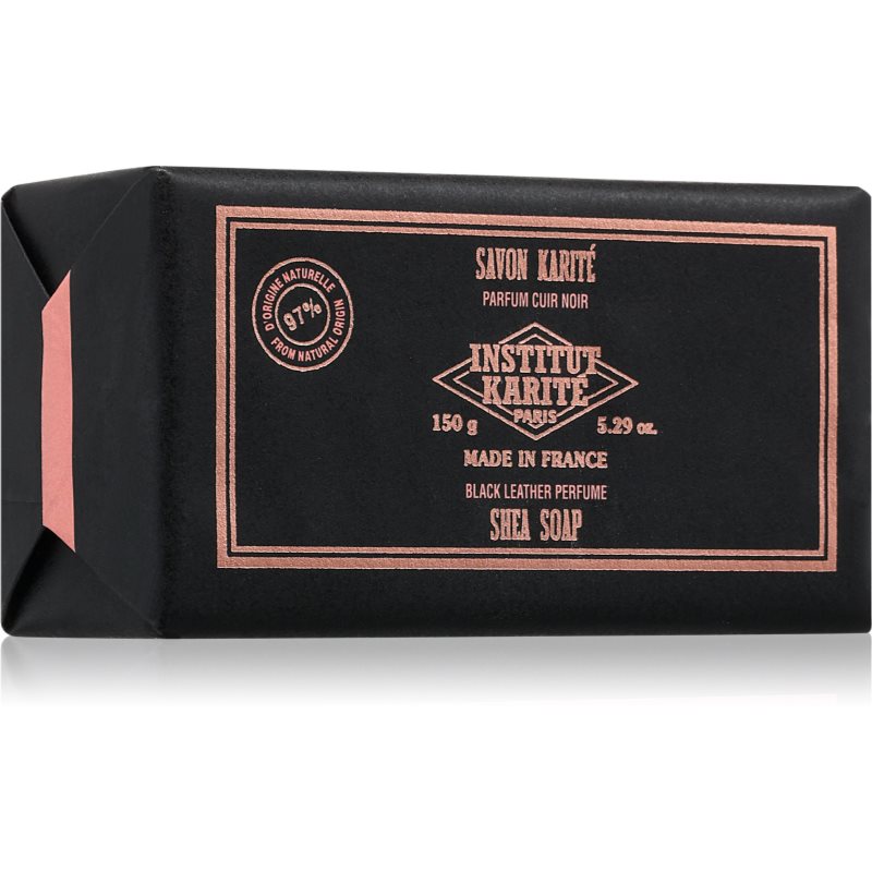 Institut Karité Paris Black Leather Shea Soap luxusní tuhé mýdlo s bambuckým máslem 150 g - parfo.cz