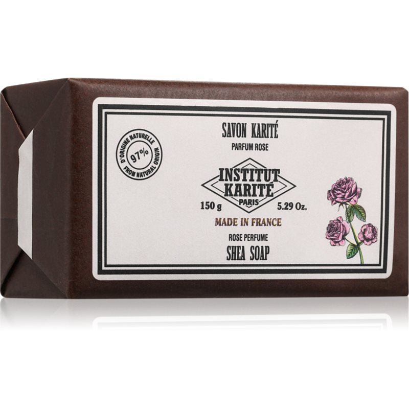 Institut Karité Paris Rose Shea Soap tuhé mýdlo s bambuckým máslem 150 g - parfo.cz