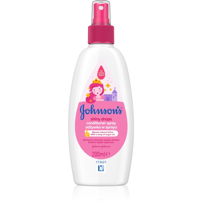 Johnson's® Shiny Drops bezoplachový kondicionér ve spreji s arganovým olejem od 18měsíců 200 ml - parfo.cz