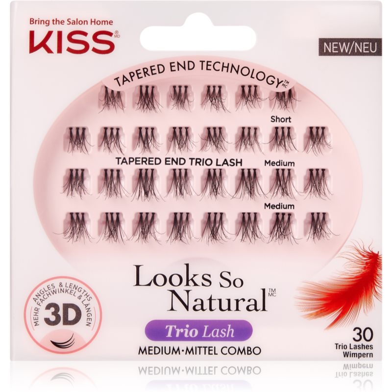 KISS Look So Natural trsové nalepovací řasy s uzlíkem Lavish 30 ks - parfo.cz
