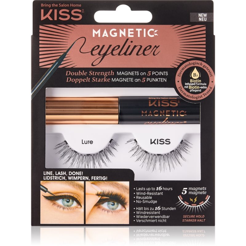 KISS Magnetic Eyeliner & Eyelash Kit magnetické řasy 01 Lure 1 pár - parfo.cz