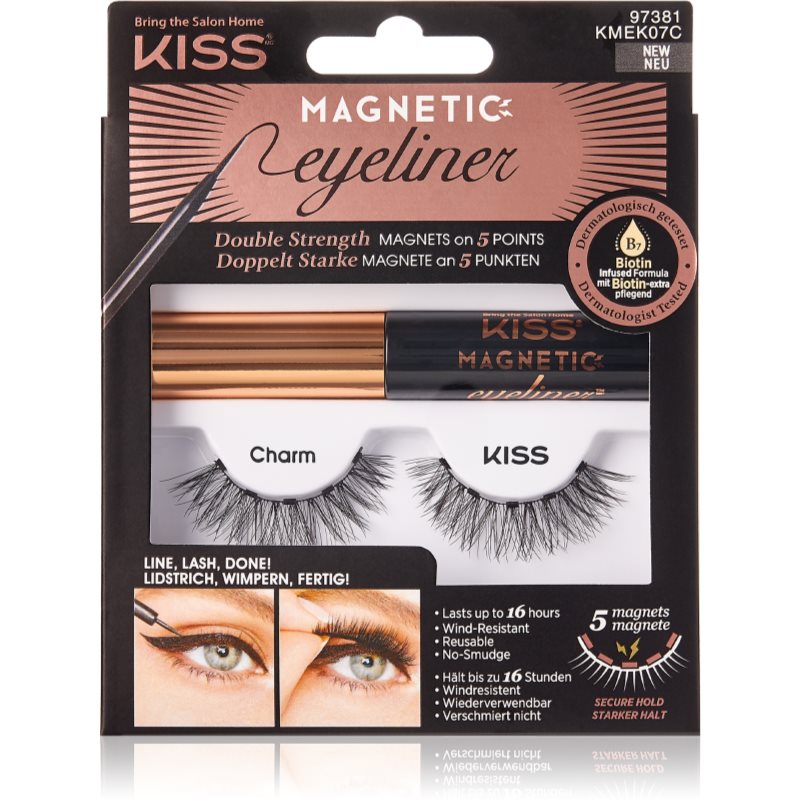 KISS Magnetic Eyeliner & Eyelash Kit magnetické řasy 07 Charm 5 g - parfo.cz