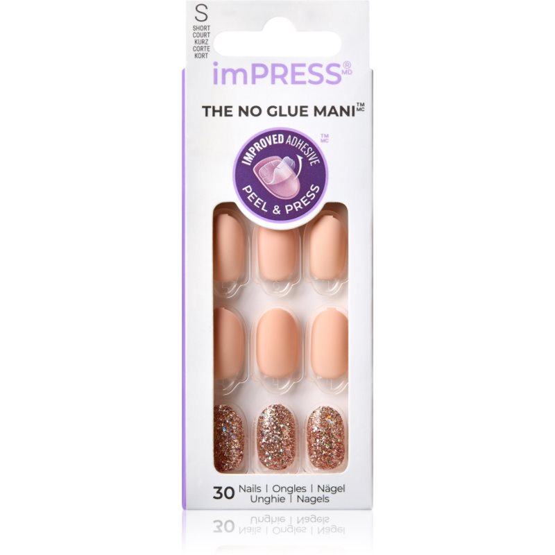 KISS imPRESS The No Glue Mani Short umělé nehty Evanesce 30 ks - parfo.cz