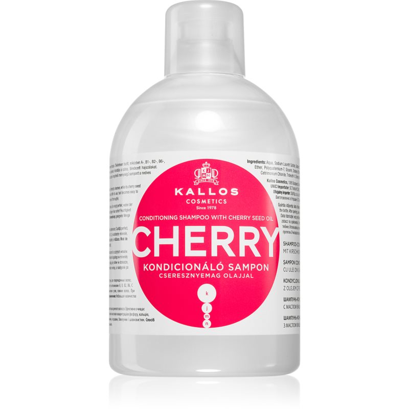 Kallos KJMN Professional Cherry hydratační šampon pro suché a poškozené vlasy 1000 ml - parfo.cz