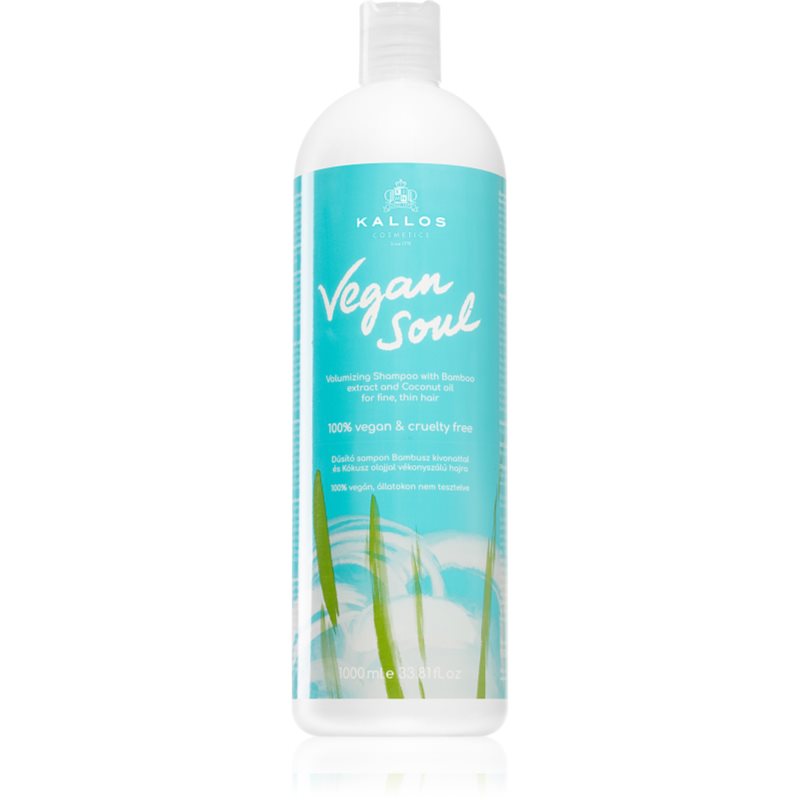 Kallos Vegan Soul Volumizing objemový šampon pro jemné nebo řídnoucí vlasy 1000 ml - parfo.cz