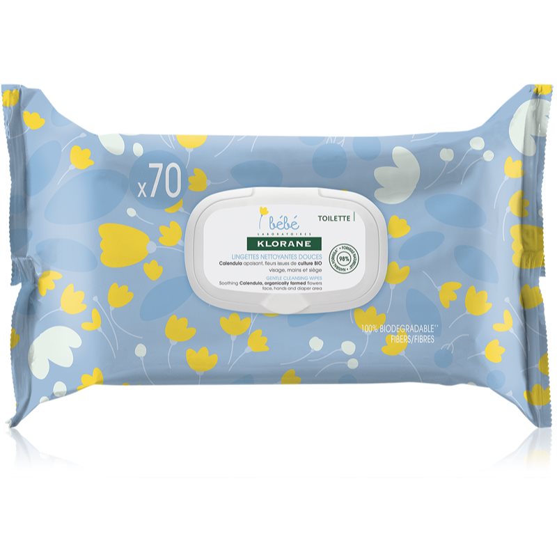 Klorane Bébé Calendula jemné čisticí ubrousky pro děti od narození 70 ks - parfo.cz