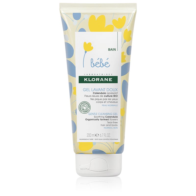 Klorane Bébé Calendula jemný mycí gel pro děti od narození s pumpičkou 200 ml - parfo.cz
