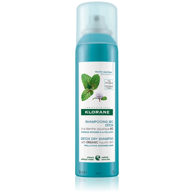 Klorane Bio Máta Vodní suchý šampon pro vlasy vystavené znečištěnému ovzduší 150 ml - parfo.cz