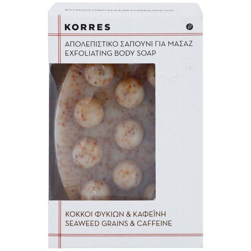 Korres Seaweed Grains & Kaffeine peelingové mýdlo proti celulitidě 125 g - parfo.cz