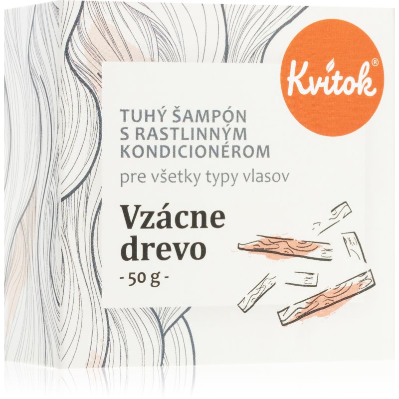 Kvitok Vzácné dřevo tuhý šampon pro tmavé vlasy 50 g - parfo.cz