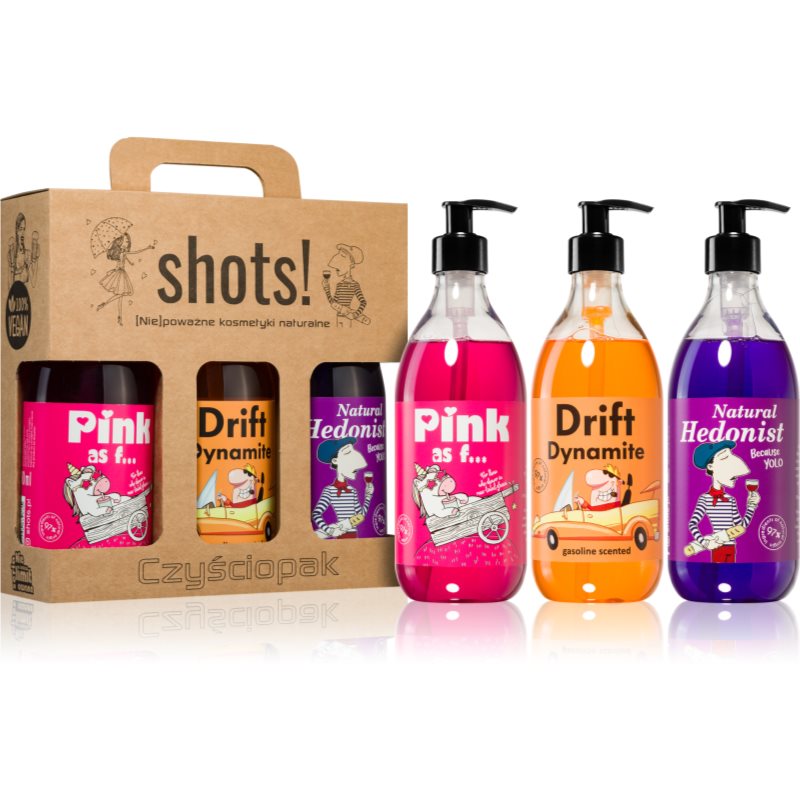 LaQ Shots! Pink As F... & Drift Dynamite & Natural Hedonist vánoční dárková sada unisex - parfo.cz