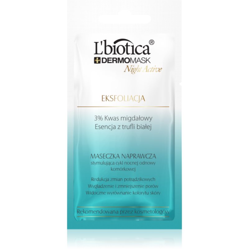 L’biotica DermoMask Night Active exfoliační maska pro obnovu povrchu pleti 12 ml - parfo.cz