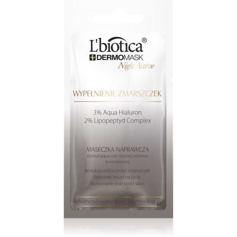 L’biotica DermoMask Night Active vyplňující maska proti hlubokým vráskám 12 ml - parfo.cz