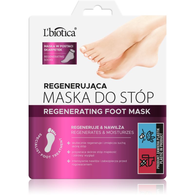 L’biotica Masks regenerační maska na chodidla ve formě ponožek 32 ml - parfo.cz