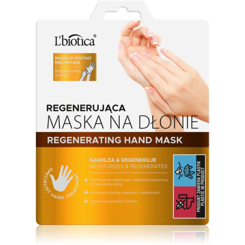 L’biotica Masks regenerační maska na ruce ve formě rukavic 26 g - parfo.cz