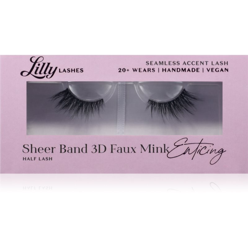 Lilly Lashes Sheer Band 3D Faux Mink Half Lash umělé řasy typ Enticing 1 pár - parfo.cz