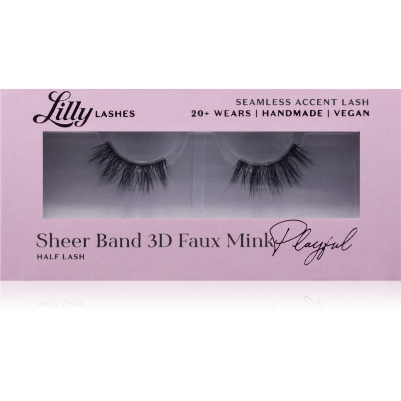Lilly Lashes Sheer Band 3D Faux Mink Half Lash umělé řasy typ Playful 1 pár - parfo.cz