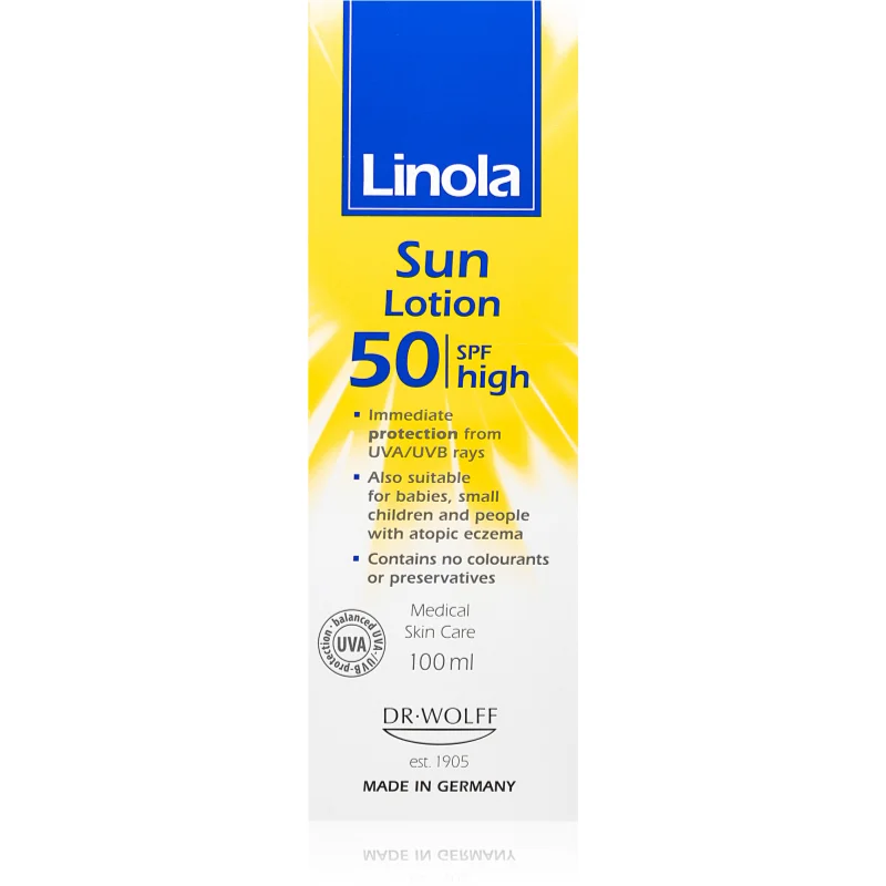 Linola Sun Lotion SPF50 krém na opalování pro suchou až atopickou pokožku 100 ml - parfo.cz
