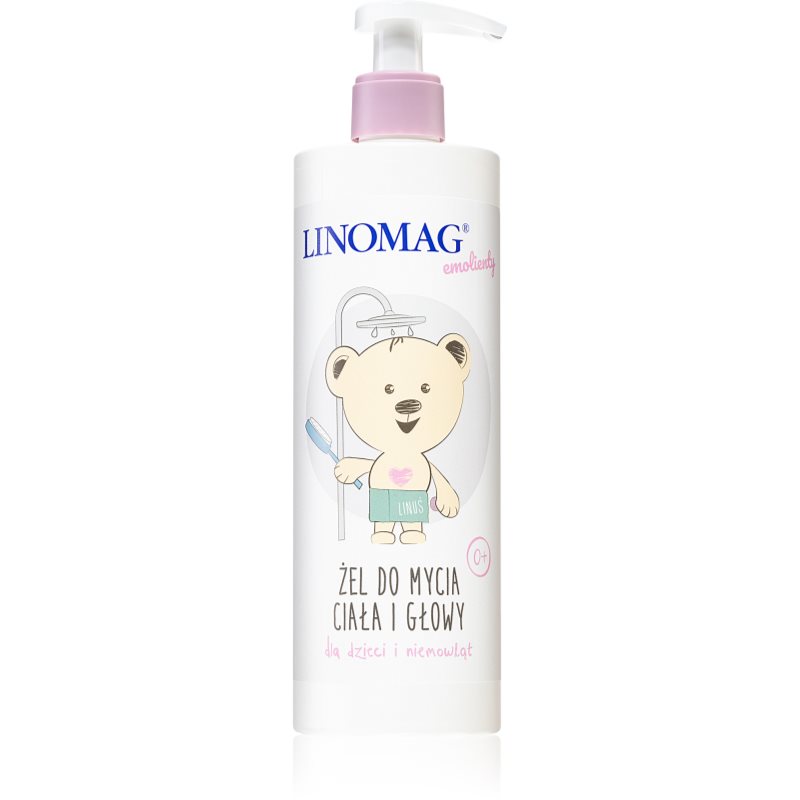 Linomag Emolienty Shampoo & Shower Gel sprchový gel a šampon 2 v 1 pro děti od narození 400 ml - parfo.cz