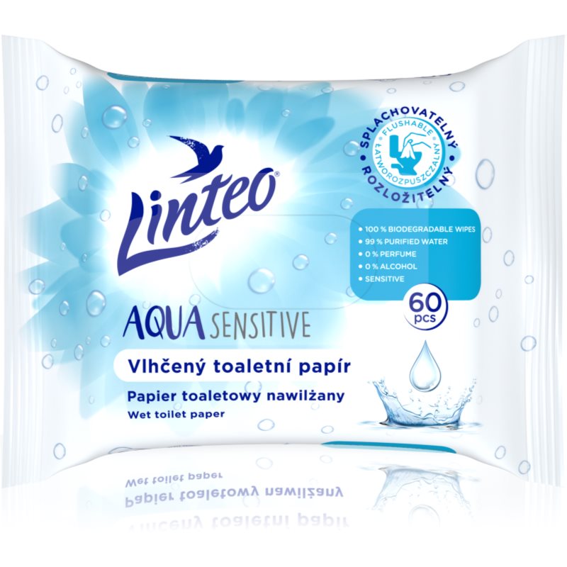 Linteo Aqua Sensitive vlhčený toaletní papír 60 ks - parfo.cz